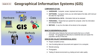 Grade 10 - 12 Geographical Information Systems (GIS)
 