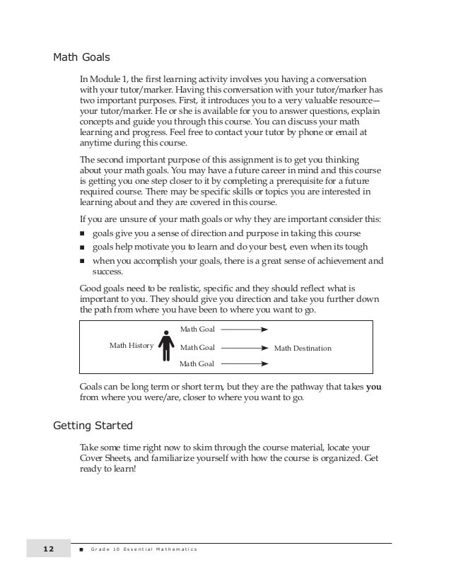 Grade 10 essential math