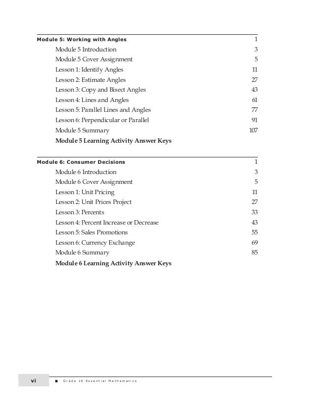 Grade 10 essential math