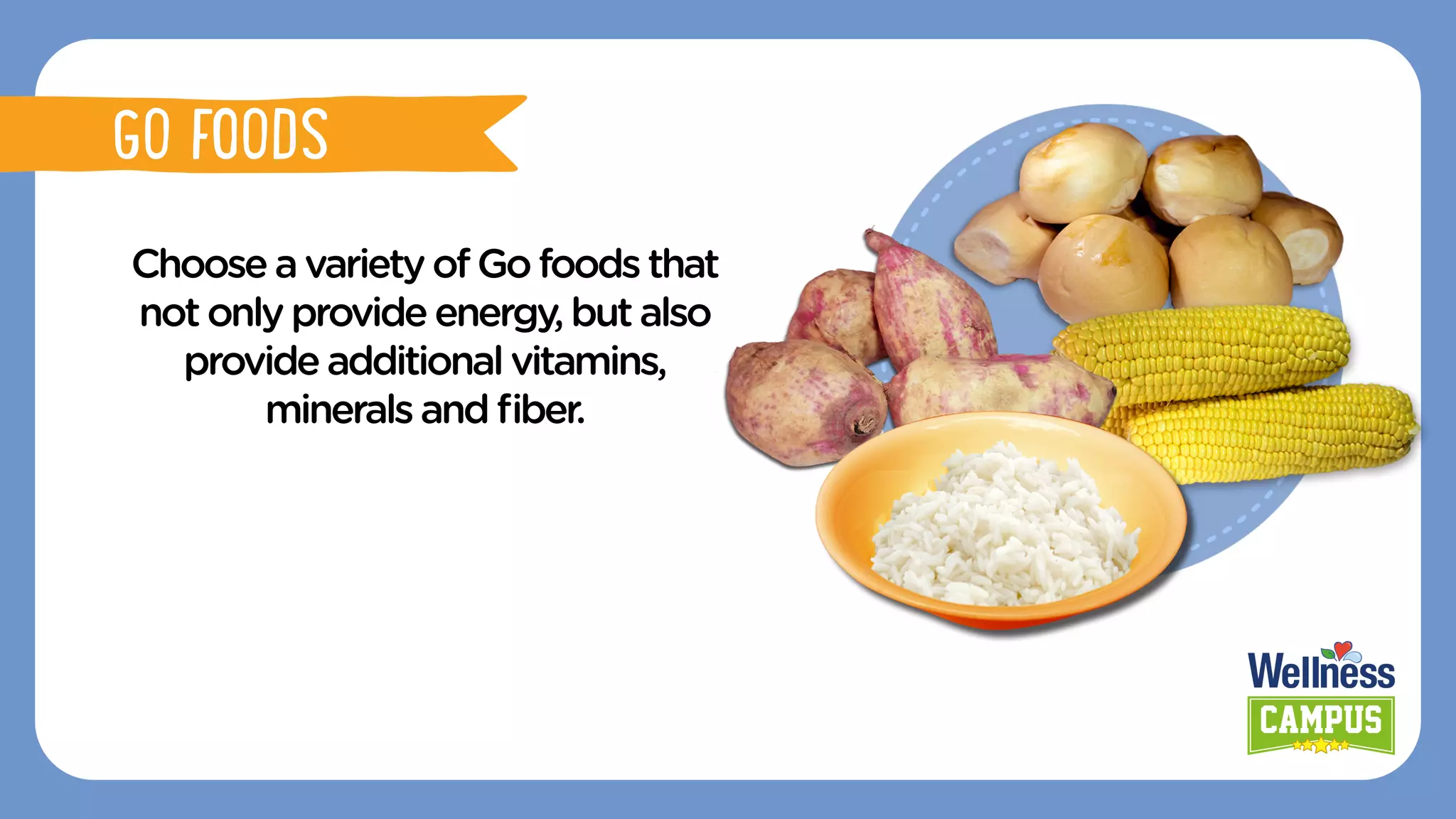 ChooseavarietyofGo foodsthat
notonlyprovideenergy,butalso
provideadditional vitamins,
minerals andﬁber.
PINGGANG PINOY
GO FOODS
 