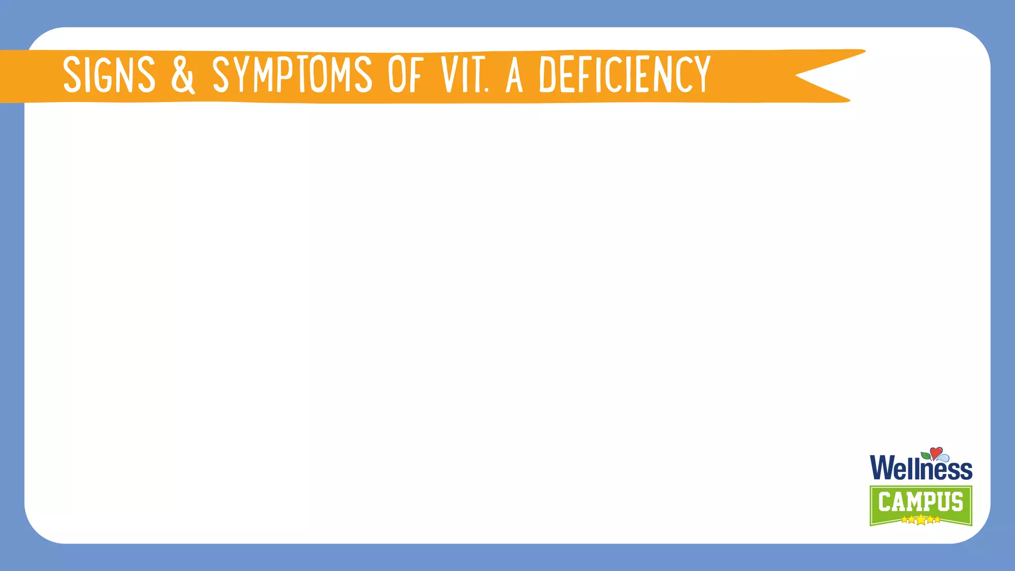 SIGNS & SYMPTOMS OF VIT. A DEFICIENCY
 