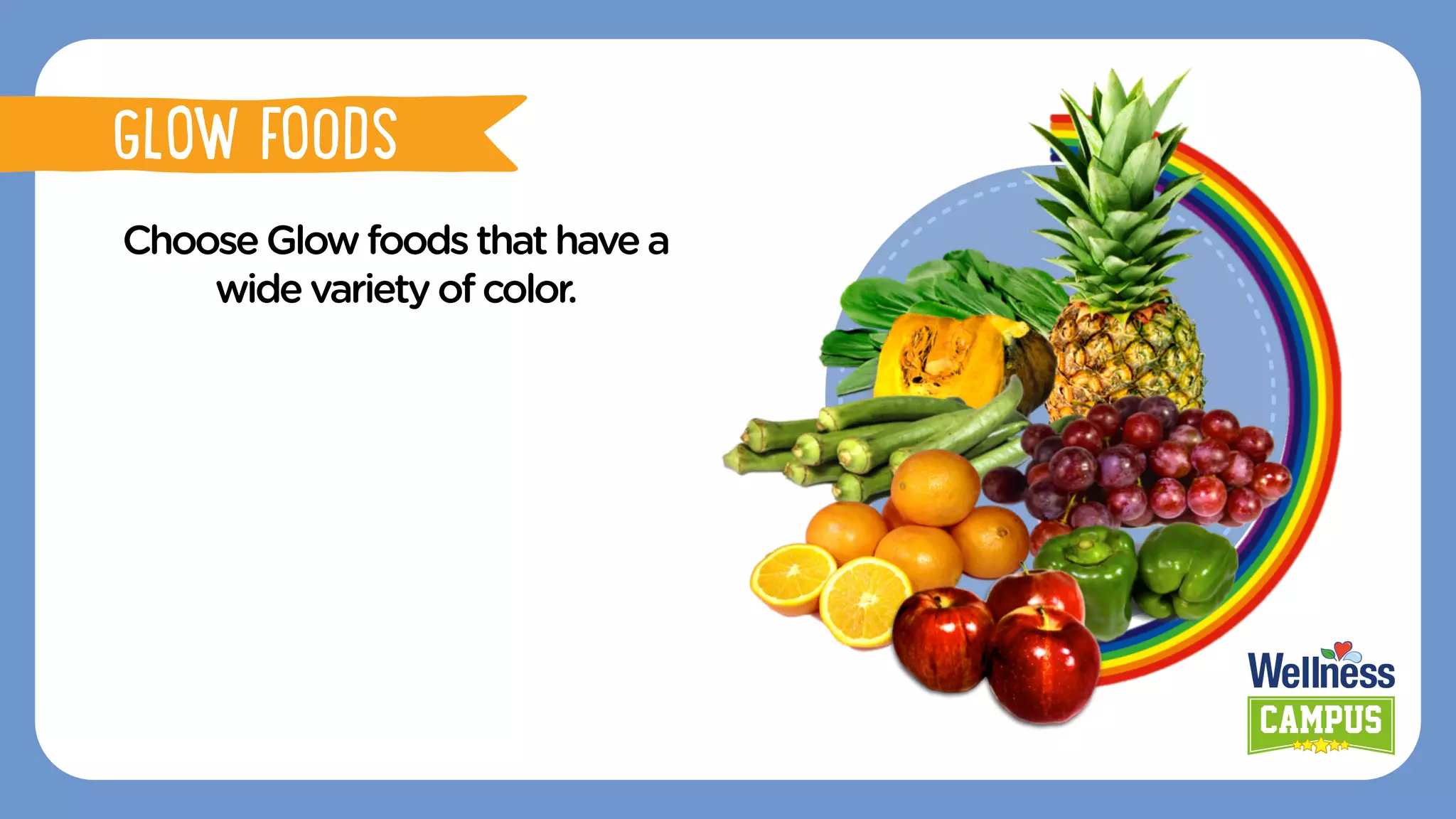 ChooseGlowfoods thathavea
widevarietyofcolor.
PINGGANG PINOY
GLOW FOODS
 