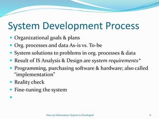 Key Info Development System How an Information System is Developed? | PPTX