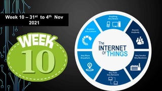 Week 10 – 31st to 4th Nov
2021
 