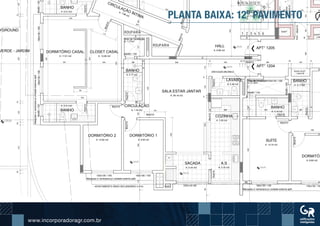 www.incorporadoragr.com.br
SUÍTE
A: 13.74 m2
BANHO
A: 4.16 m2
DORMITÓR
A: 8.80 m2
BANHO
A: 4.11 m2
SHAFT ELÉT.
1,25x0,40
VERDE - JARDIM
YGROUND
135,50
80x210
70x210
150x130 / 100180x130 / 100
Marquise c/ veneziana p/ unidade externa split
Poço Iluminação
80x210
70x210
60x80 / 150
150x130 / 100
60x80/150VENEZIANA
1.85x0.50x0.00
0,95
SHAFT
PCF-90x210
DE-1,57m²
SHAFT
ROUPARIA 3 4 5
7
621
8
9
ROUPARIA HALL
A: 8.96 m2
CIRCULAÇÃO ÍNTIMA
A: 7.88 m2
70x210
80x210
80x80/150180x130/100180x130/100
DORMITÓRIO CASAL
A: 17.61 m2
BANHO
A: 3.51 m2
CLOSET CASAL
A: 13.68 m2
70x210
BANHO
A: 3.51 m2
80x80/150
80x210
APT° 1205
CIRCULAÇÃO
A: 1.45 m2
DORMITÓRIO 2
A: 10.82 m2
DORMITÓRIO 1
A: 9.63 m2
BANHO
A: 3.77 m2
VENTILAÇÃO MECÂNICA
LAVABO
A: 2.40 m2
SACADA
A: 5.44 m2
COZINHA
A: 7.93 m2
A.S
A: 3.70 m2
SALA ESTAR JANTAR
A: 29.16 m2
Marquise c/ veneziana p/ unidade externa split
70x210
80x210
80x210
80x210
70x210
90x210
150x130 / 100
70x210
150x130 / 100
60x80 / 150
APT° 1204
90x210
ESCADA
A: 7.49 m2
Marquisec/venezianap/unidadeexternasplit
90x210
10
111213141516
AFASTAMENTO ÁREA SECUNDÁRIO 3.41m
AFASTAMENTO ÁREA PRINCIPAL 5.11m
280
15
320
20
200
15
301
15
275
15
265
20
3645
275
285
20
130
15
795
513
12080
20
200
120120
20
85
20
295
472
20
201520
657
355
350
1520
200
15
445
15
130
15
240
10
291
20
587
540
31220
118
20
118
20
110
20
130
15
430
20
513
15
130320200
20
315
20
130
15
587
15
130
524
174
379
89
407
130
15
445
375
15
120
15
118
20
795
20015
238
145
405
127
15
100350115472
20
20
185
Duto de Ventilação
Duto de Ventilação
A: 1.77m²
A: 3.13m²
SHAFT
PLANTA BAIXA: 12º PAVIMENTO
 