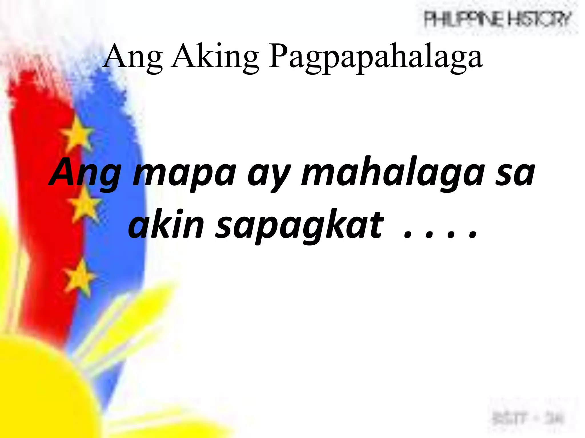 Ang Aking Pagpapahalaga
Ang mapa ay mahalaga sa
akin sapagkat . . . .
 