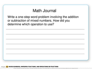 Math word problems with mixed numbers and improper fractions | PPTX