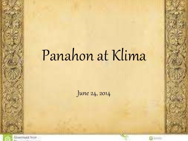 gr 5 panahon at