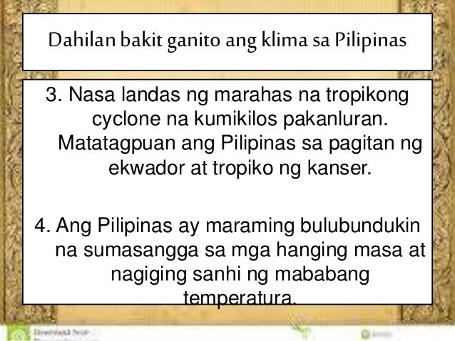 Klima At Panahon Sa Pilipinas Grade 5 Ppt - Mobile Legends
