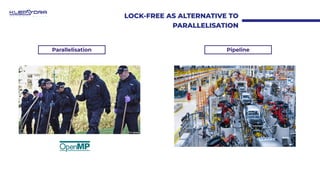 LOCK-FREE AS ALTERNATIVE TO
PARALLELISATION
Parallelisation Pipeline
 