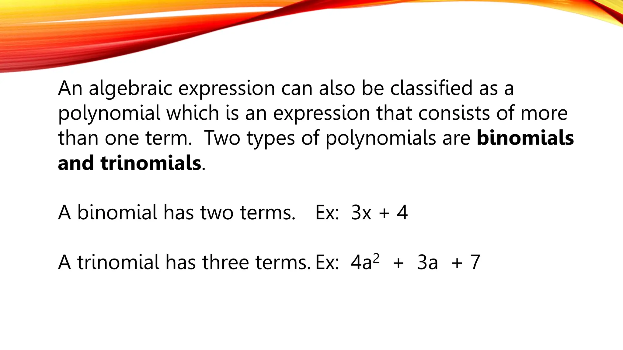 GRADE 7 Algebraic Expressions PowerPoint | PPTX
