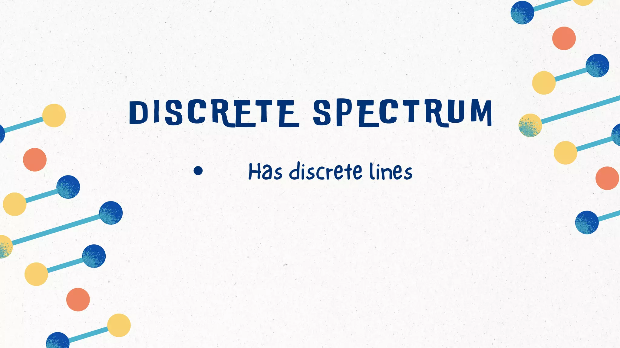 Has discrete lines
DISCRETE SPECTRUM
 