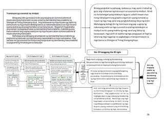 26
Bilangpanglahatnapahayag,ipabasasa mag-aaral o ilahadng
guro ang nilalamanngtransisyonsasusunodnamodyul. Hindi
na itokailanganpangtalakayinngguro subalitmaaari niya
itongilahadgamitang graphicorganizerupangtumataksa
isipanngmga mag-aaral ang pangkalahatangideyangaralin.
Mahalagang bahagi dinng transisyonangpag-uugnayng
nakaraang aralinsa mga susunodnaaralingtatalakayinsa
modyul naito upangmakitang mag-aaral ang daloyng
kasaysayan,mgasanhi at epektongmga pangyayari at higitsa
lahatang mga naganap na pagbabagoo transpormasyonsa
mga bansa sa SilanganatTimogSilangangAsya.
Ika-19 hanggang ika-20 siglo
Nagsimula angpag-usbongng damdaming
Nasyonalismo sa mga bansangAsyano bilangreaksiyon
sa kolonyalismo atimperyalismongKanluranin
Hinarap ngmga Kanluraninang paghahangadng
mga Asyanona lumaya mulasa kanilang
pananakop. Sa panahongito, kontroloadopa din
ng mga Kanluraninangkanilang mga imperyo sa
Asya.
Unti-unti nang namumulat ang mga Asyano
sa kanilang kalagayan sa kamay ng mga
Kanluranin. Ang pagkamulat na ito ay
nagbigay-daansa pag-usbongng damdaming
nasyonalismo sa Asya. Mahalaga ang mga
kaganapan sa panahong ito dahil ito ang
nagsilbing pundasyonsa pakikibaka ng mga
Asyano upang makamit ang minimithing
kalayaan sa kamay ng mga mananakop.
Ano ang
magiging
epekto ng
pag-unlad ng
damdaming
Nasyonalism
o ng mga
Asyano?
 