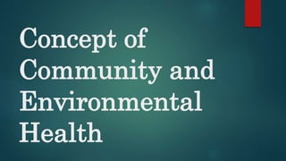 Concept of
Community and
Environmental
Health
 