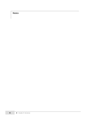 Notes 
6 G r a d e 9 S c i e n c e 
 