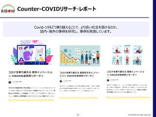 Counter-COVIDリサーチ・レポート
-17- © GLOBIS All rights reserved.
https://note.com/chikenroku/n/n8b2767fc6910
https://note.com/chi...