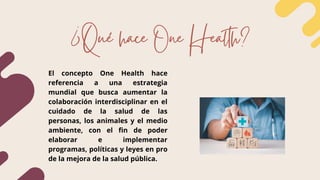 ¿Qué hace One Health?
El concepto One Health hace
referencia a una estrategia
mundial que busca aumentar la
colaboración i...