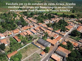 Fundada em 13 de outubro de 1959, Graça Aranha recebeu este nome em homenagem ao escritor maranhense José Pereira de Graça Aranha.  