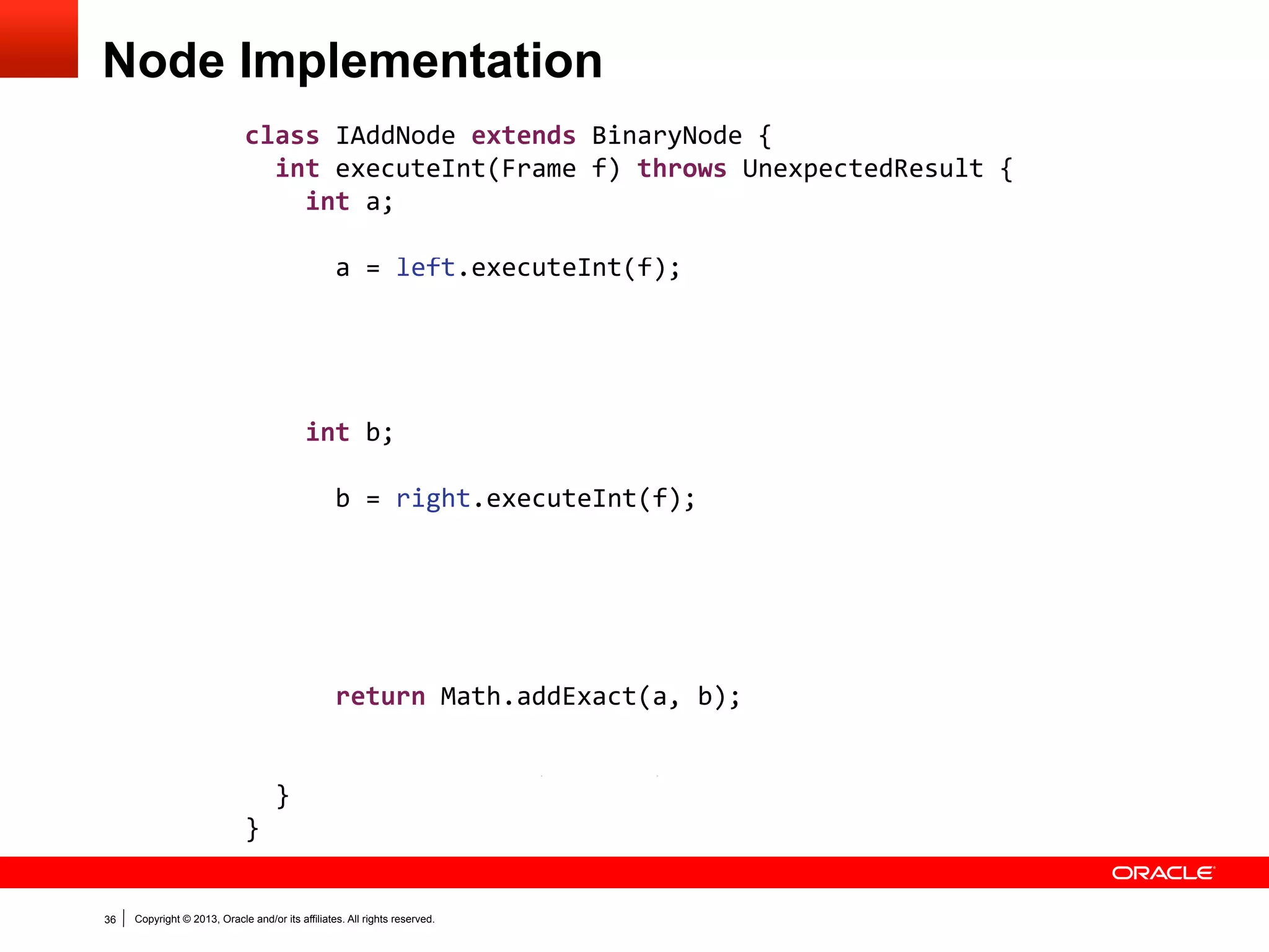 Uninitialized

Double

String

Generic

36

Copyright © 2013, Oracle and/or its affiliates. All rights reserved.

Specializing
FSA

 