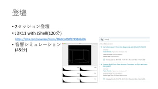 • 2
• JDK11 with JShell(120 )
•
(45 )
https://qiita.com/nowokay/items/80e8ccd50f6749846dd6
 