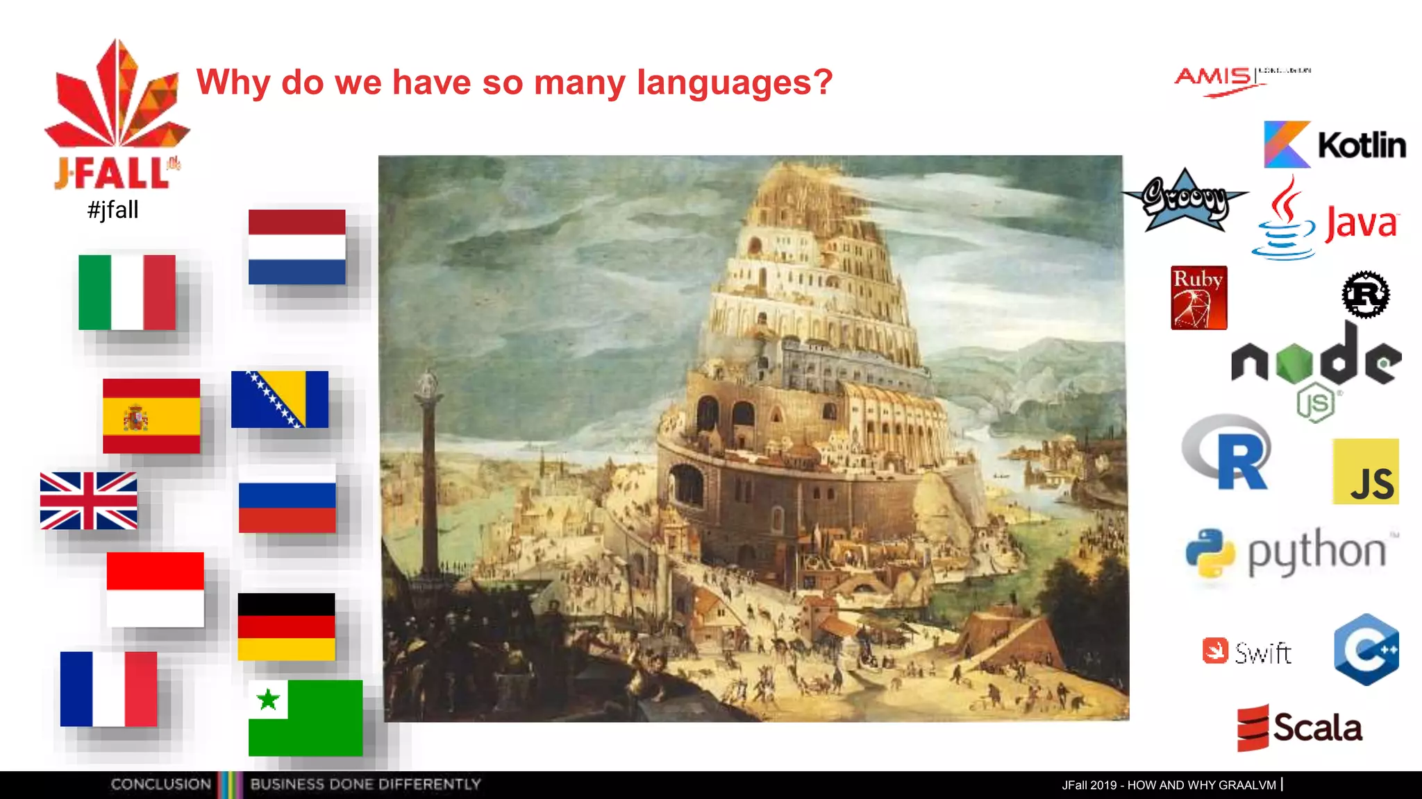 Why do we have so many languages?
JFall 2019 - HOW AND WHY GRAALVM
#jfall
 