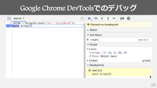 Google Chrome DevToolsでのデバッグ
28
 