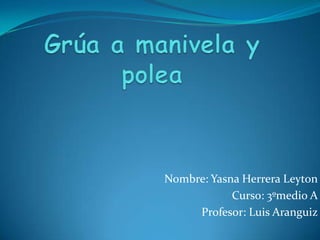Nombre: Yasna Herrera Leyton
Curso: 3ºmedio A
Profesor: Luis Aranguiz

 