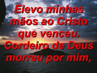 Elevo minhas mãos ao Cristo que venceu. Cordeiro de Deus morreu por mim, 