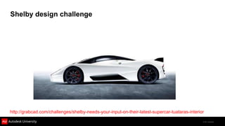 Shelby design challenge




http://grabcad.com/challenges/shelby-needs-your-input-on-their-latest-supercar-tuataras-interior

                                                                                               © 2011 Autodesk
 