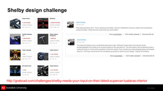 Shelby design challenge




http://grabcad.com/challenges/shelby-needs-your-input-on-their-latest-supercar-tuataras-interior

                                                                                               © 2011 Autodesk
 