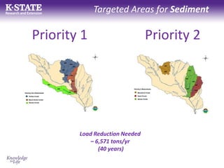 Targeted Areas for Sediment
Load Reduction Needed
– 6,571 tons/yr
(40 years)
Priority 1 Priority 2
 