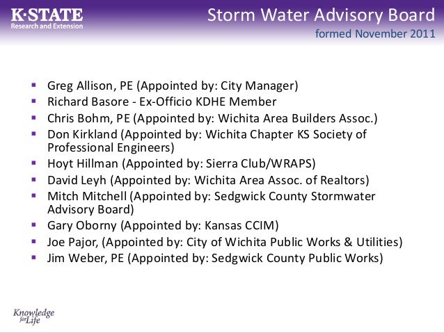off site bmp implementation program public works wichita