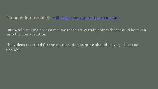 making a video resumes