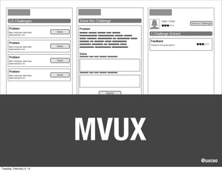 MVUX
@uxceo
Tuesday, February 4, 14

 