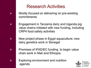 The CGIAR Research Program on Livestock and Fish and its synergies with the CGIAR Research Program on Agriculture for Nutrition and Health