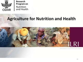 The CGIAR Research Program on Livestock and Fish and its synergies with the CGIAR Research Program on Agriculture for Nutrition and Health