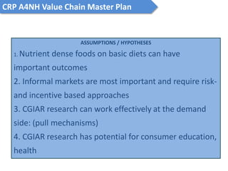 The CGIAR Research Program on Livestock and Fish and its synergies with the CGIAR Research Program on Agriculture for Nutrition and Health