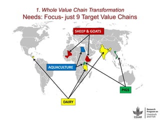 1. Whole Value Chain Transformation
Needs: Focus- just 9 Target Value Chains

                      SHEEP & GOATS




    ...