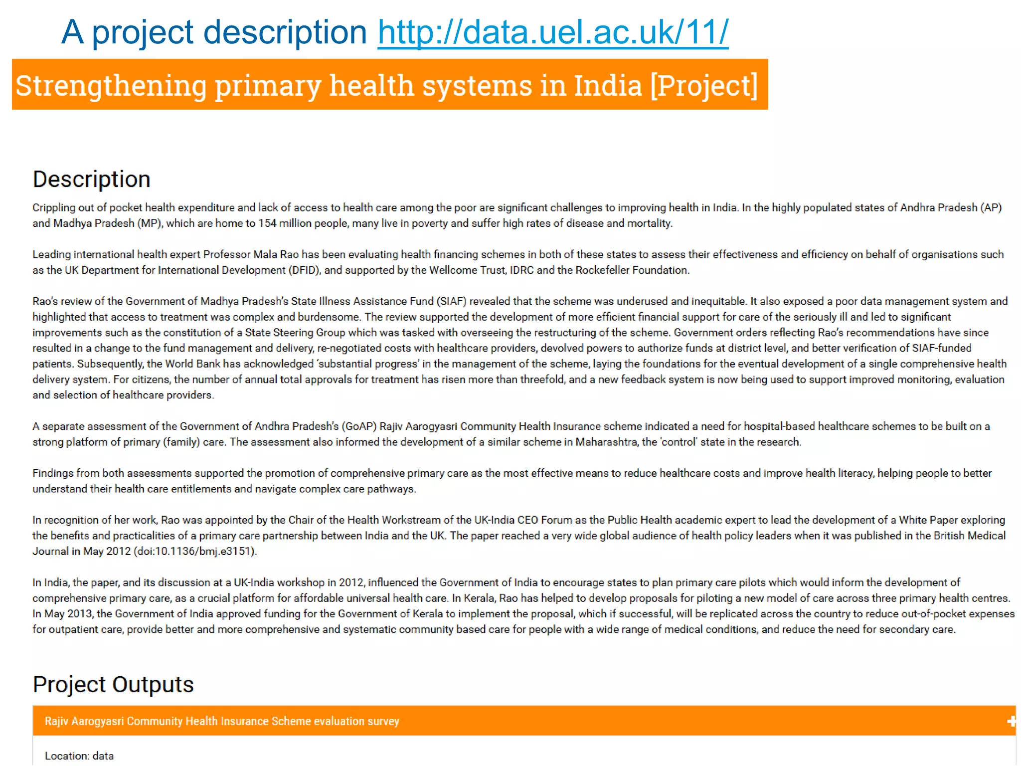 A project description http://data.uel.ac.uk/11/
 