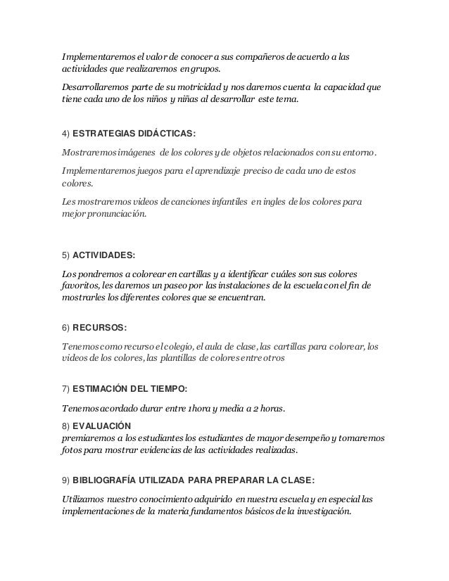 Ingles Los Colores
