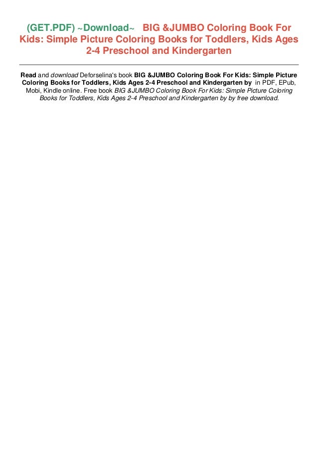 Download Graceful Big Jumbo Coloring Book For Kids Simple Picture