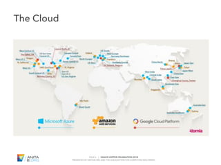 PAGE 6 | GRACE HOPPER CELEBRATION 2018
PRESENTED BY ANITAB.ORG AND THE ASSOCIATION FOR COMPUTING MACHINERY
#GHC18
The Cloud
 
