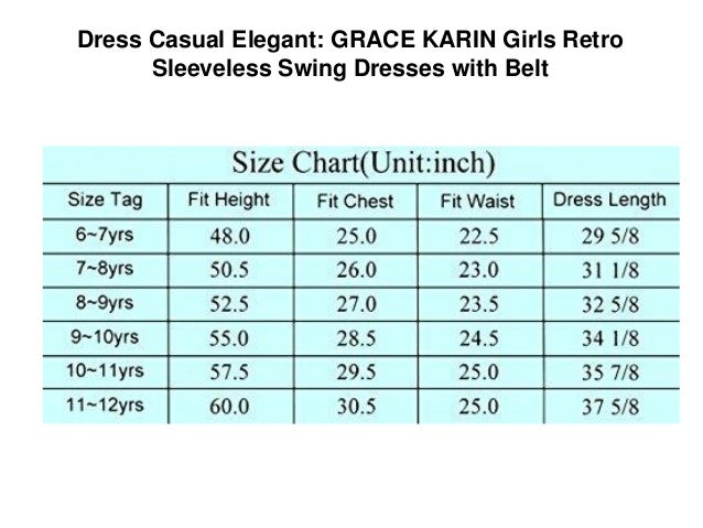 Grace Karin Dress Size Chart