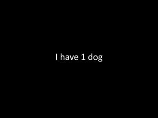 I have 1 dog
 
