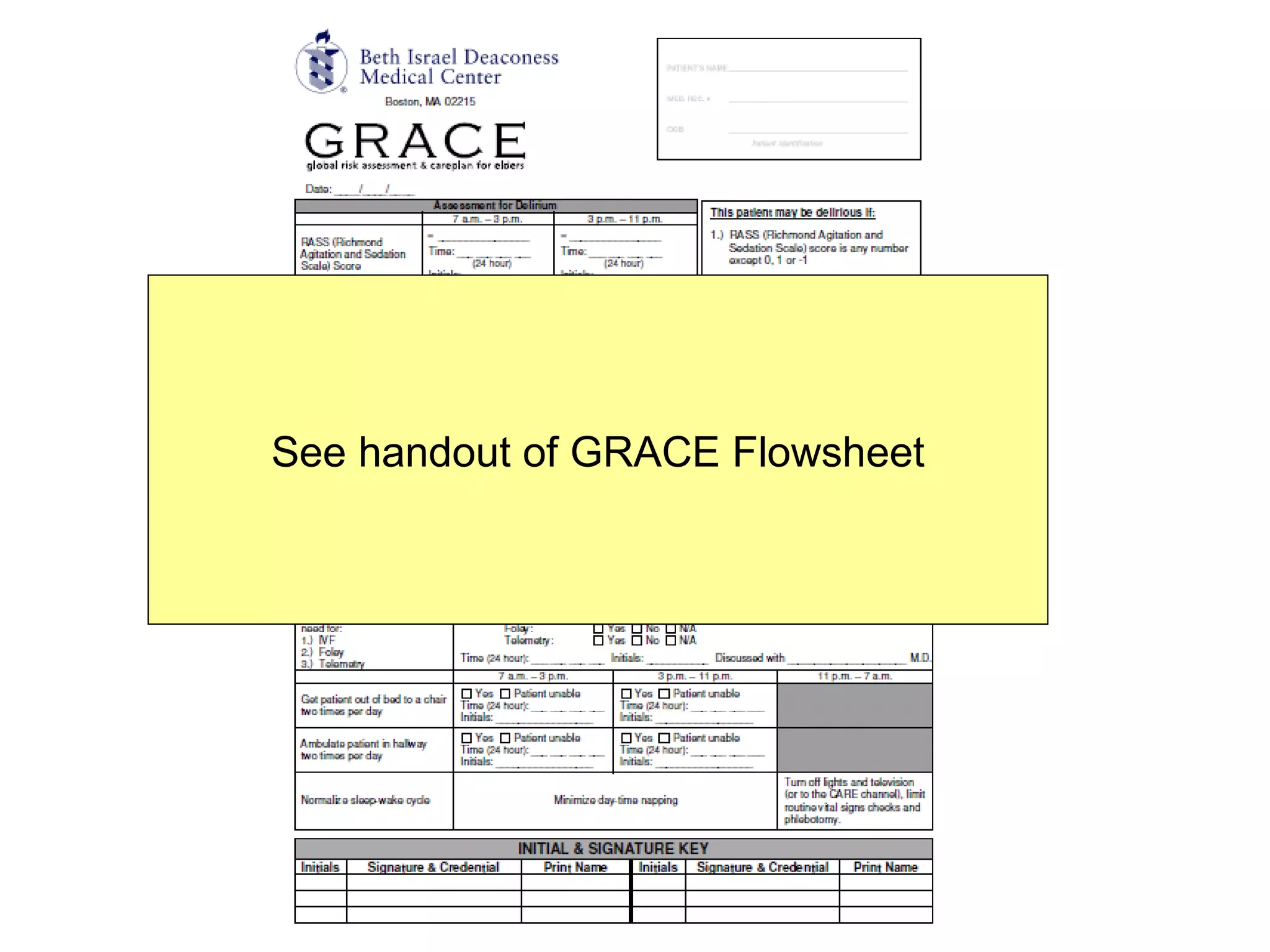 See handout of GRACE Flowsheet 