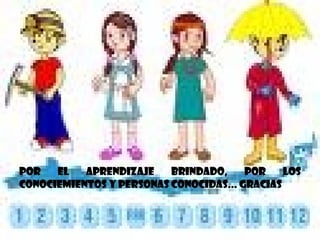 Por el aprendizaje brindado, por los conociemientos y personas conocidas... gracias