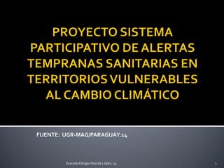 FUENTE: UGR-MAG/PARAGUAY.14 
1 
Graciela Estigarribia de López. 14  