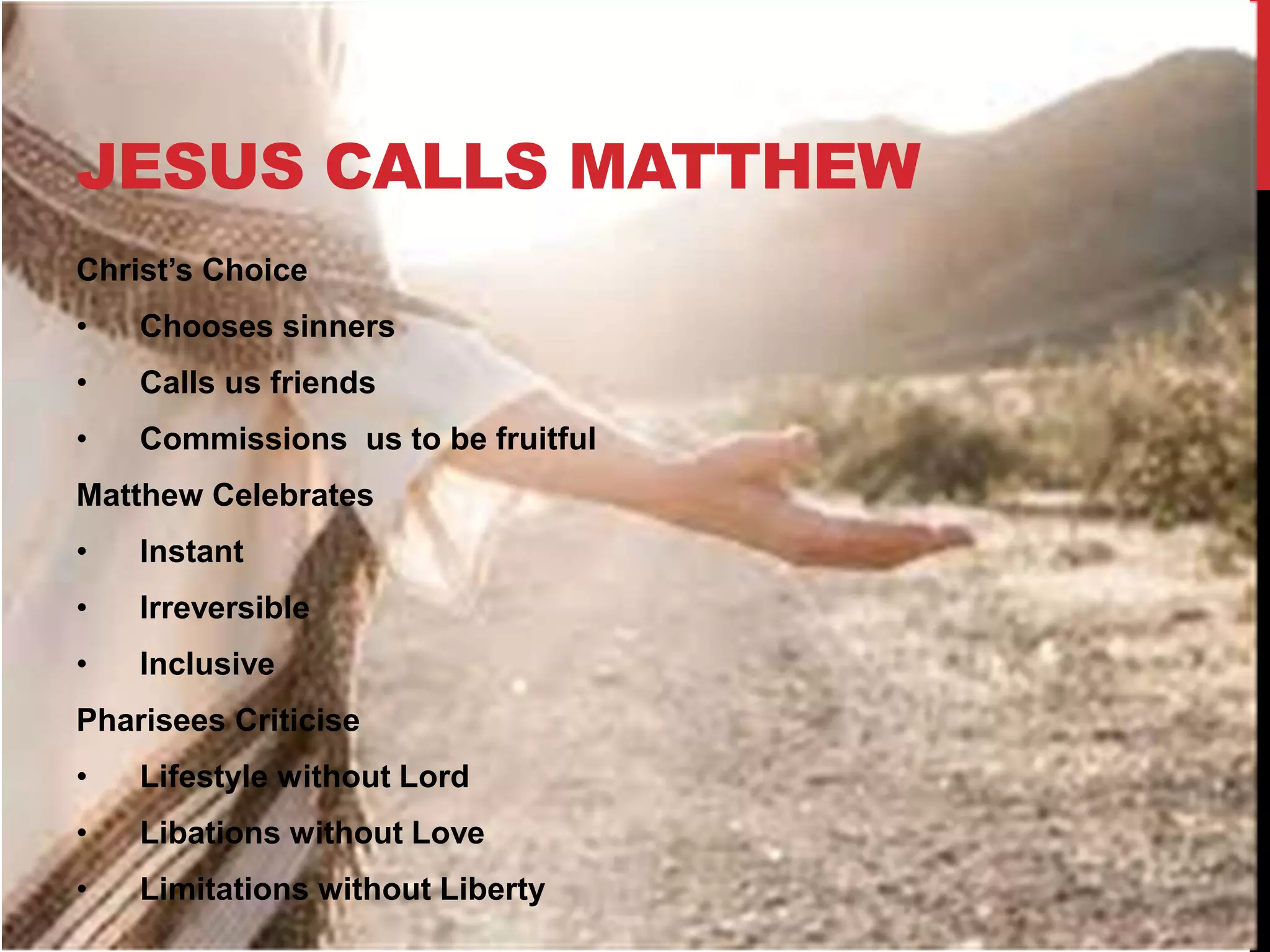 Gracious Jesus 34: Jesus Calls Matthew | PPTX | Christianity | Religion ...