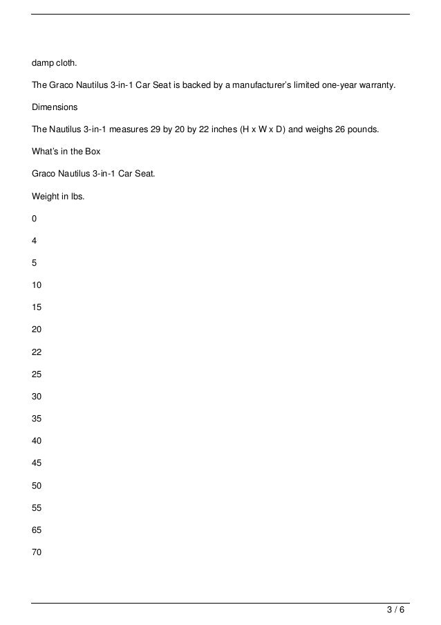 graco nautilus dimensions