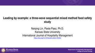 Leading by example: A three-wave sequential mixed method food ...